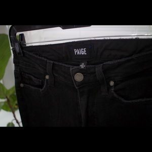 Paige Crop & Flare Black Jeans